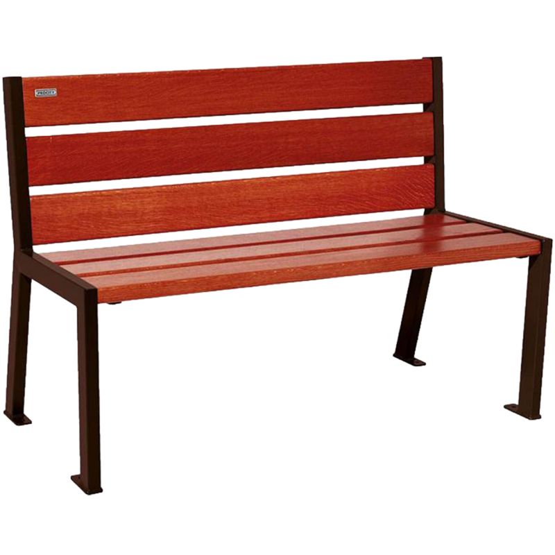 Banc public en bois 120 cm marron acajou