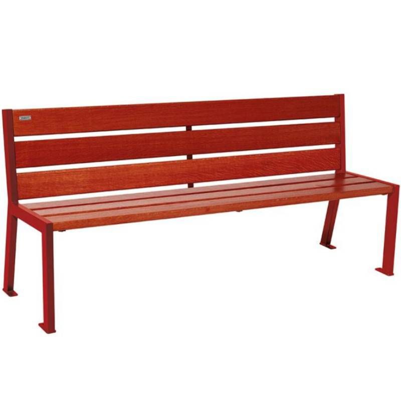 Banc public bois 180 cm bordeaux acajou