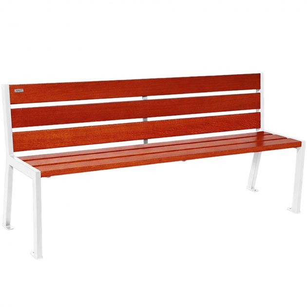 Banc public bois 180 cm blanc acajou