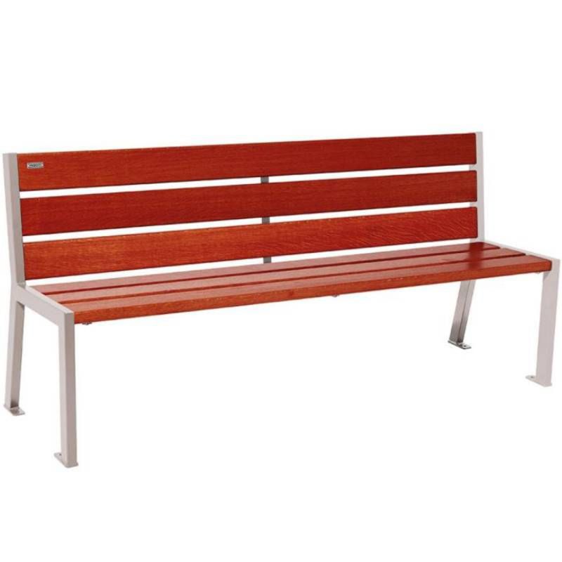 Banc public bois 180 cm gris acajou