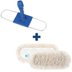 Balai plat articulé en métalavec frange en coton TTS lot