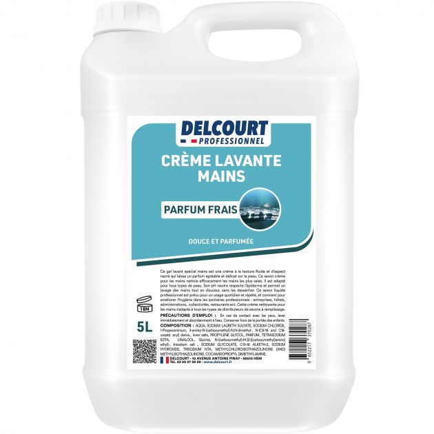 Crème lavante pour les mains parfumée -bidon 5 L Delcourt