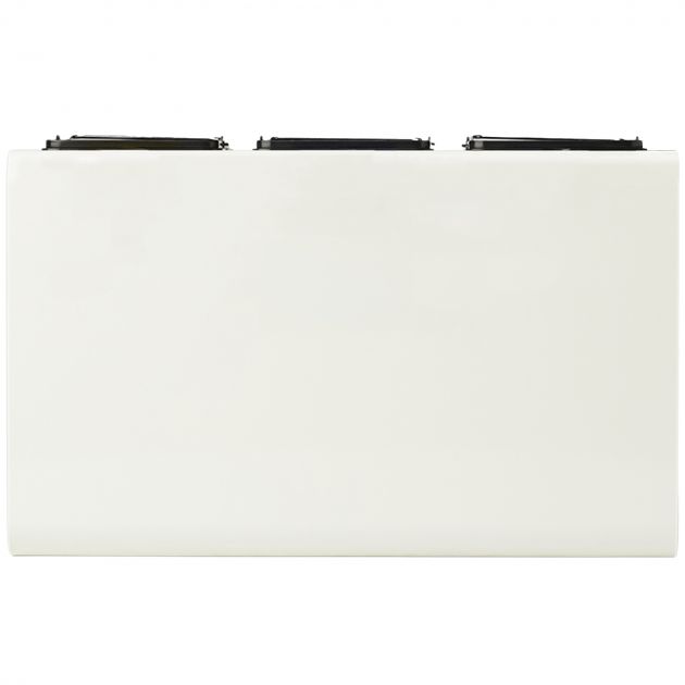 Poubelle tri 3 bacs​ en acier blanc avec stickers Tribu 3x15