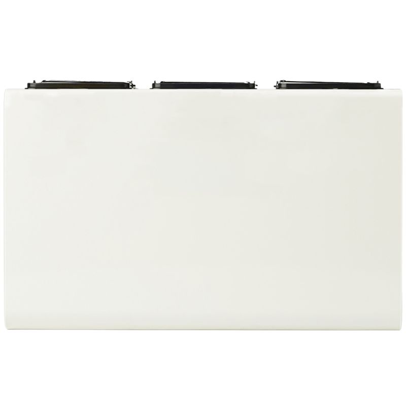 Poubelle tri 3 bacs​ en acier blanc avec stickers Tribu 3x15