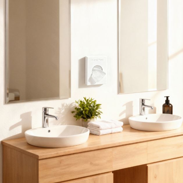 Distributeur de sachets d’hygiène féminine mural JVD blanc ambiance