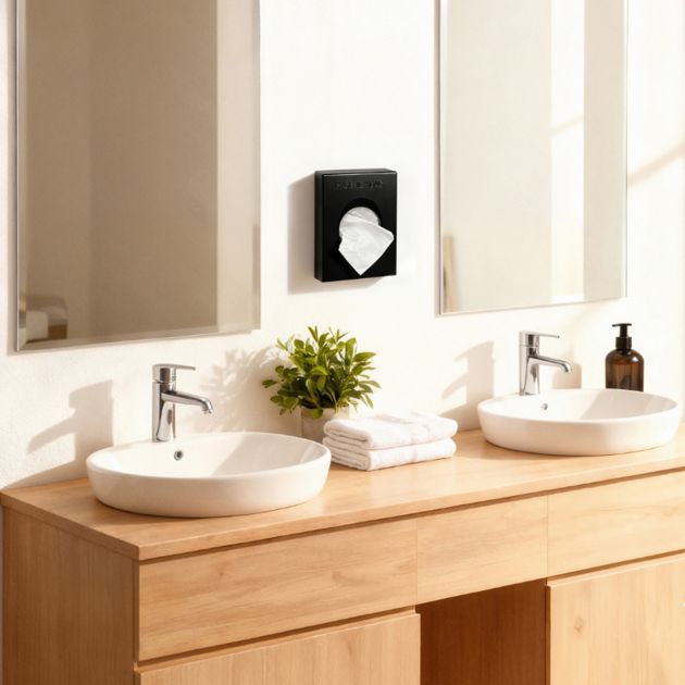 Distributeur de sachets d’hygiène féminine mural JVD noir ambiance