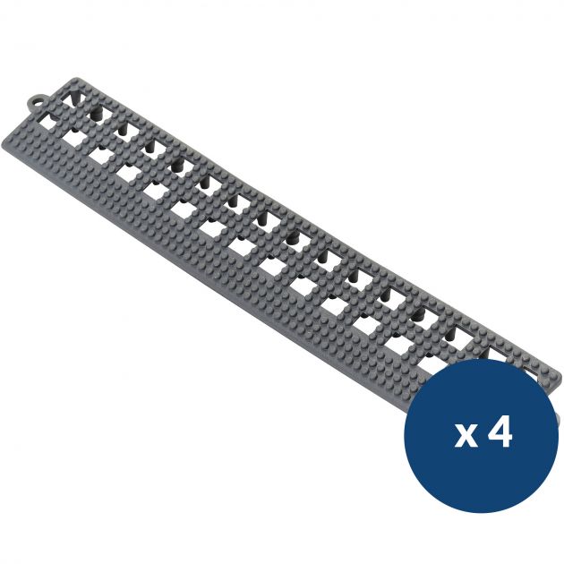 Bordure pour dalle caillebotis en vinyle souple texturé x 4