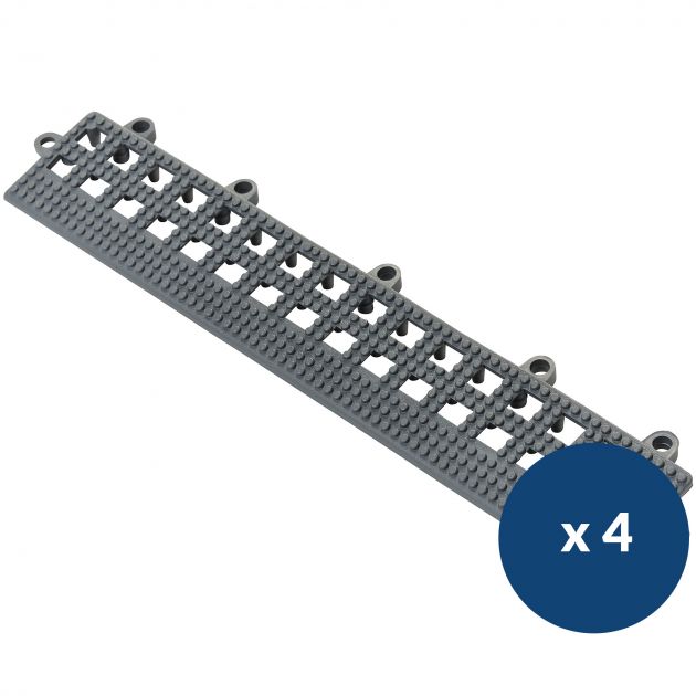 Bordure pour dalle caillebotis en vinyle souple texturé x 4