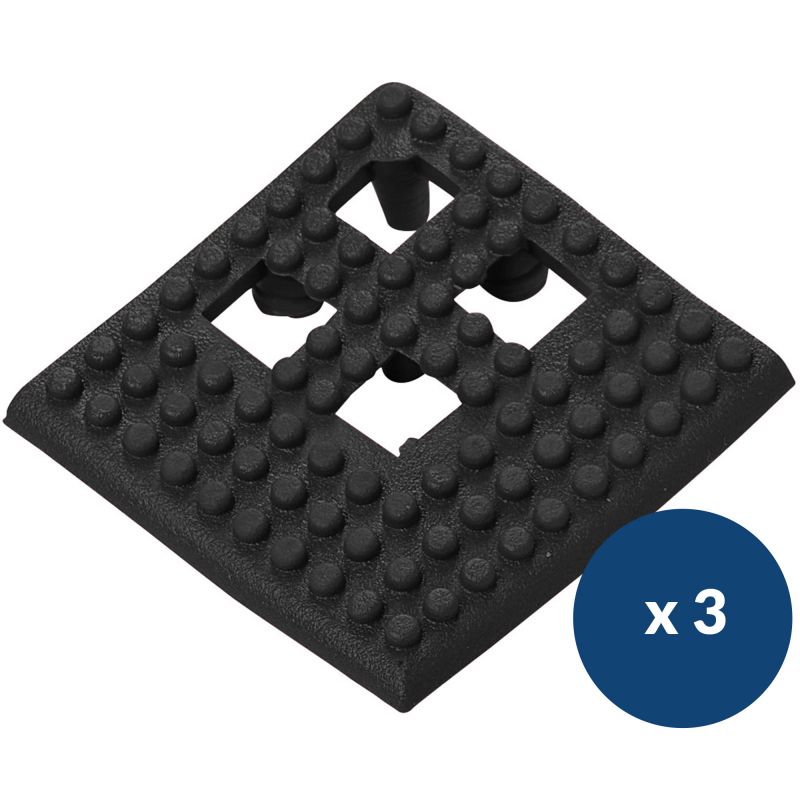 Bordure d'angle pour dalle caillebotis en vinyle souple texturé x 3