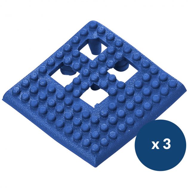 Bordure d'angle pour dalle caillebotis en vinyle souple texturé x 3