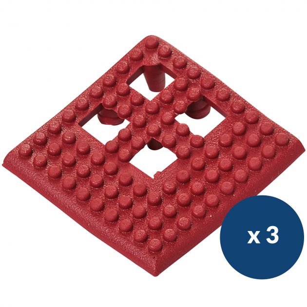 Bordure d'angle pour dalle caillebotis en vinyle souple texturé x 3