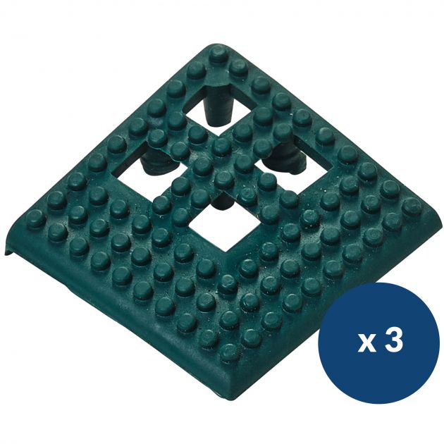 Bordure d'angle pour dalle caillebotis en vinyle souple texturé x 3