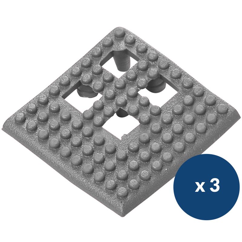 Bordure d'angle pour dalle caillebotis en vinyle souple texturé x 3