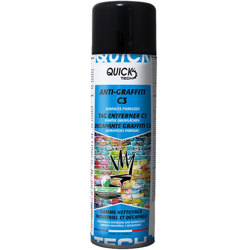 Nettoyant décapant graffitis bombe aérosol 500 ml poreuses