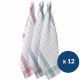 Torchons essuie-verres 100 % coton - lot assorti de 12