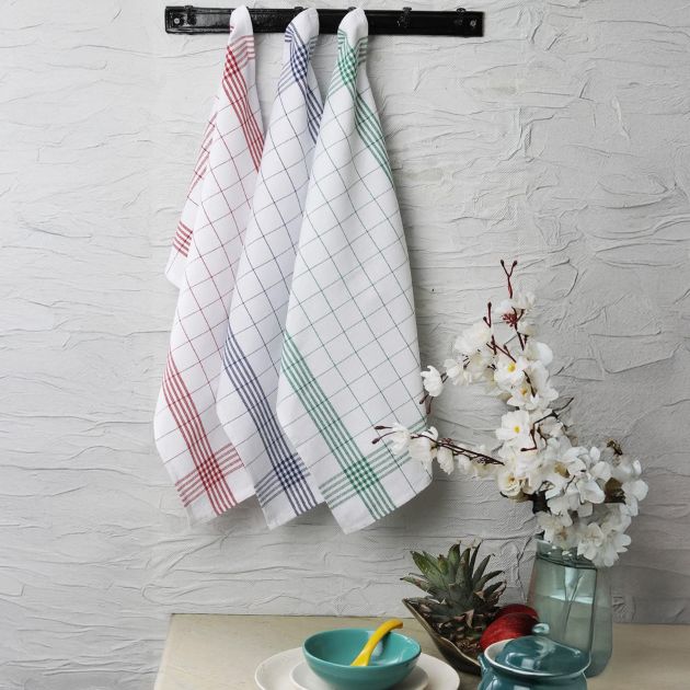 Torchons essuie-verres 100 % coton - lot assorti de 12