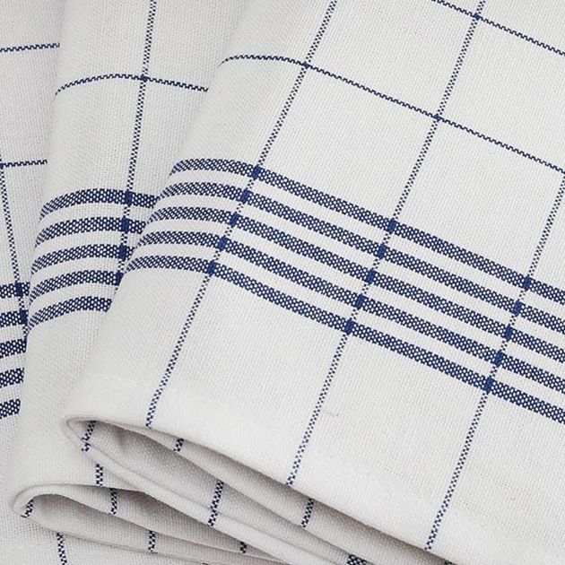 Torchons essuie-verres 100 % coton - lot assorti de 12 focus bleu