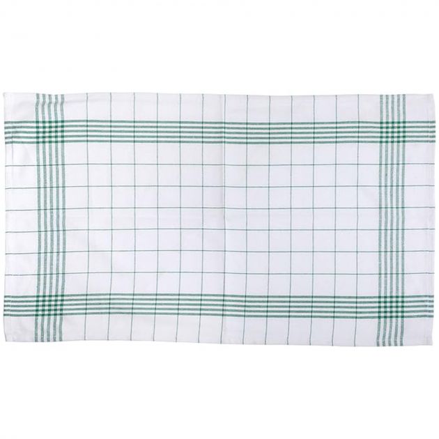Torchons essuie-verres 100 % coton - lot assorti de 12 vert