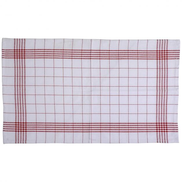 Torchons essuie-verres 100 % coton - lot assorti de 12 rouge