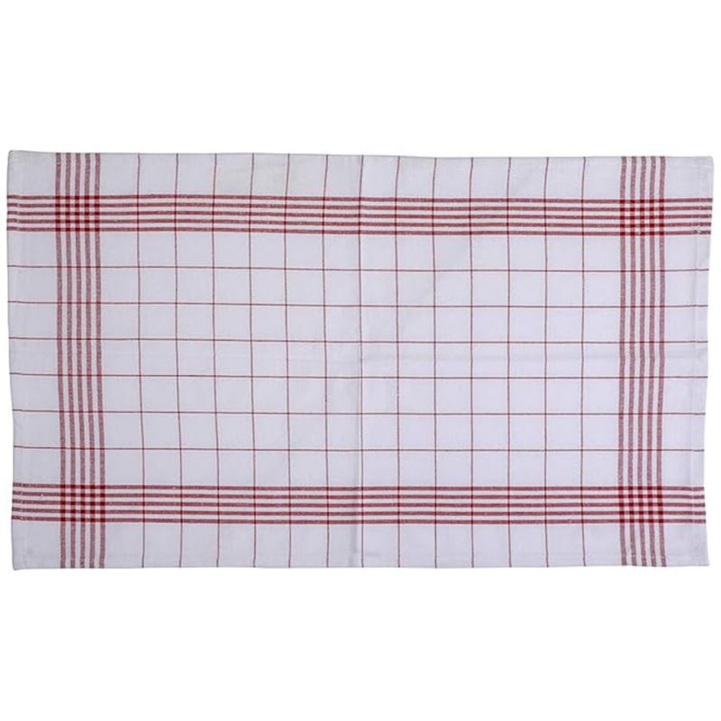 Torchons essuie-verres 100 % coton - lot assorti de 12 rouge