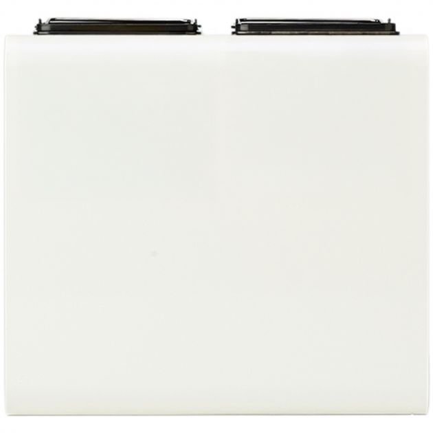 Poubelle tri sélectif 2 bacs en métal blanc avec stickers Tribu