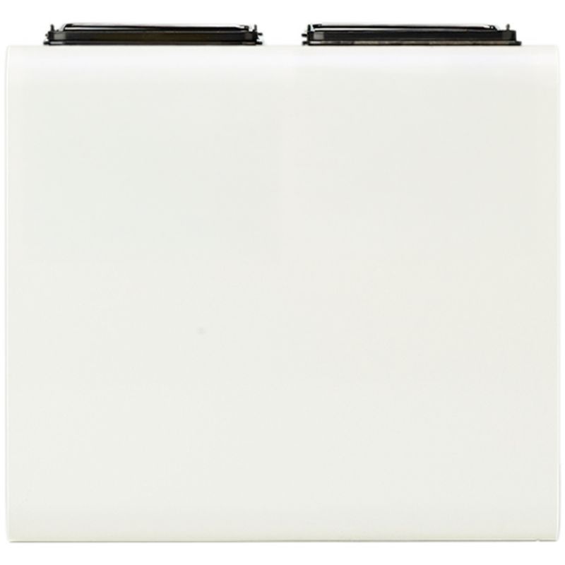 Poubelle tri sélectif 2 bacs en métal blanc avec stickers Tribu