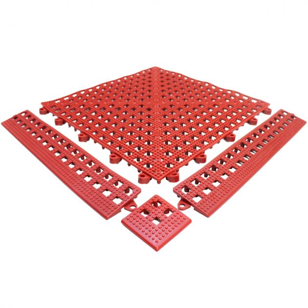 Bordure d'angle pour dalle caillebotis en vinyle souple texturé x 3