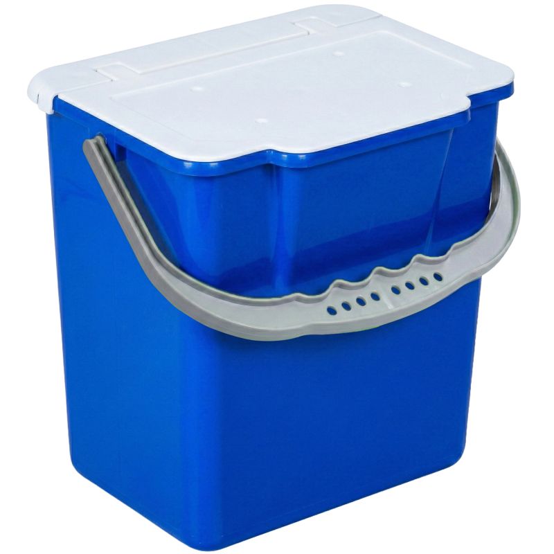 Seau avec couvercle 6 L pour chariot de ménage pré-imprégnation bleu
