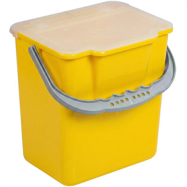 Seau avec couvercle 6 L pour chariot de ménage pré-imprégnation jaune