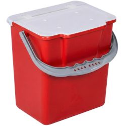 Seau avec couvercle 6 L pour chariot de ménage pré-imprégnation rouge