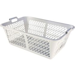 Corbeille à linge blanche renforcée 70 L