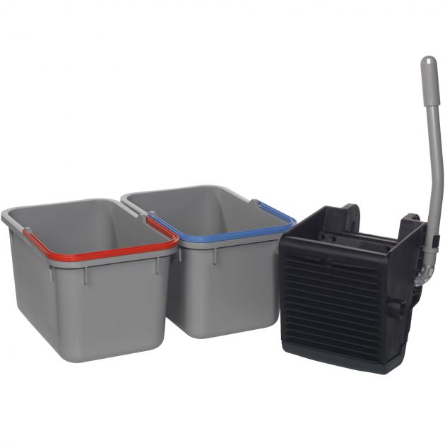 Chariot de ménage 6 seaux avec presse Ecomatic 3