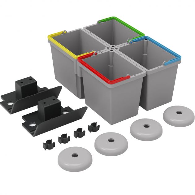 Chariot de ménage 6 seaux avec presse Ecomatic 3