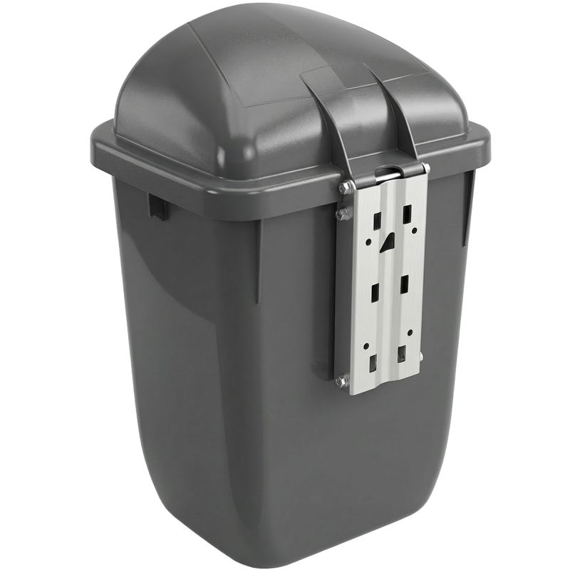 Poubelle d'extérieur 50L plastique gris