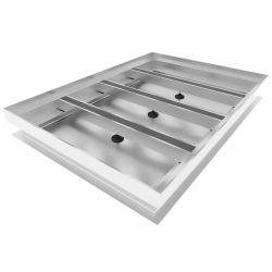 Bac récupérateur eau en aluminium pour tapis encastrable