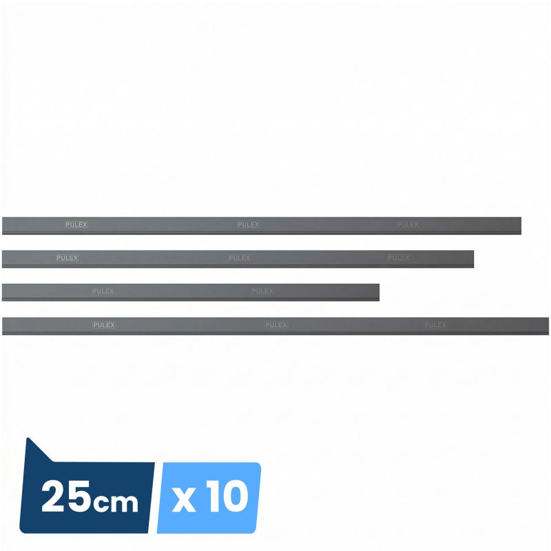 Lame en caoutchouc dur pour raclette à vitres - lot de 10 25cm