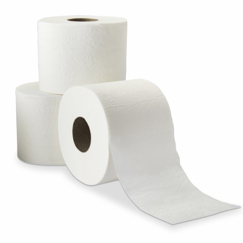 Papier toilette rouleau ouate blanche 2 plis 200 feuilles 9,8 x 11,3 cm  écolabel