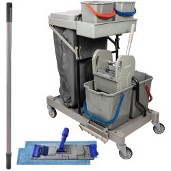 Kit chariot de ménage complet 4 seaux