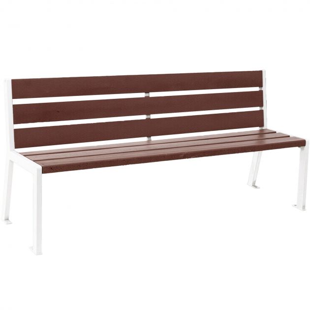 Banc urbain plastique recyclé et acier 180 cm blanc