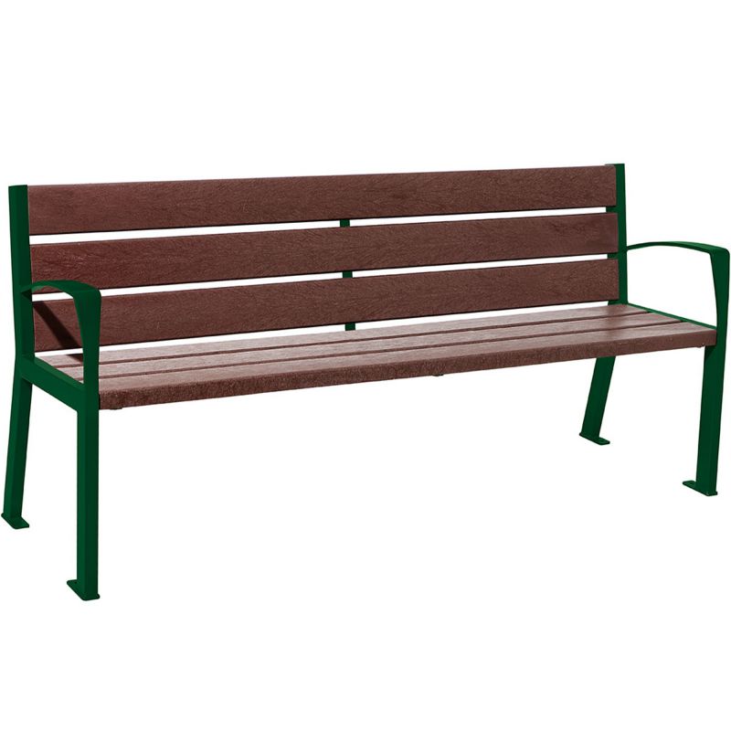 Banc urbain plastique recyclé et acier 180 cm vert