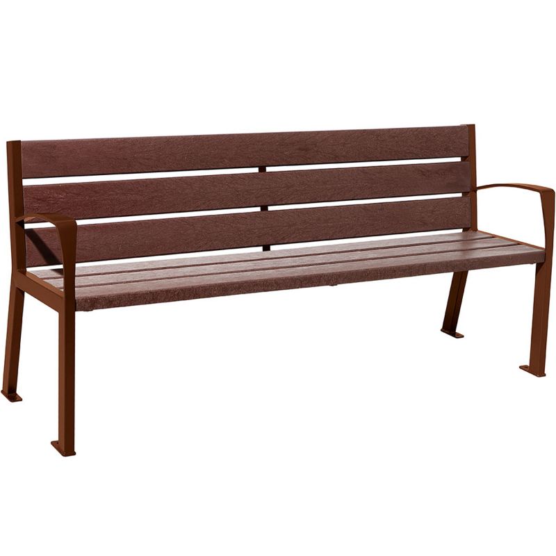 Banc urbain plastique recyclé et acier 180 cm corten