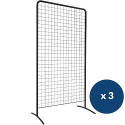Grille d'exposition sur pied en acier galvanisé x 3