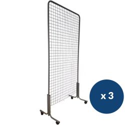 Grille d'exposition roulette​ en acier galvanisé x 3