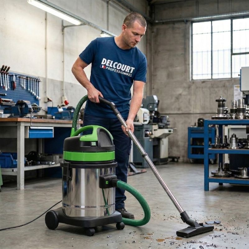 Aspirateur eau et poussière compact 27 L cuve inox ICA GS 1/27 ambiance