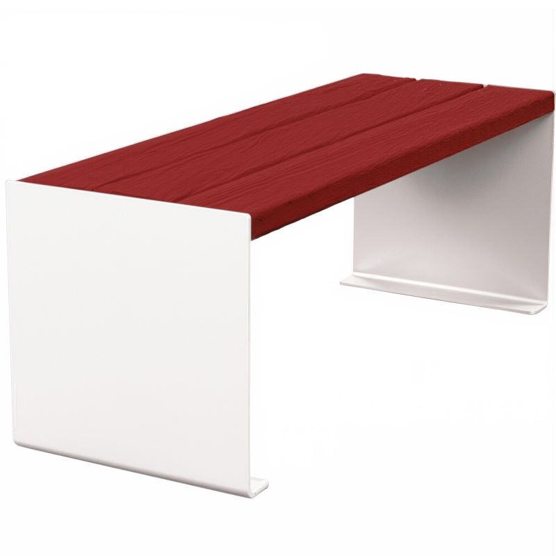 Banquette publique bois lasuré acajou et acier 120 cm KUB blanc
