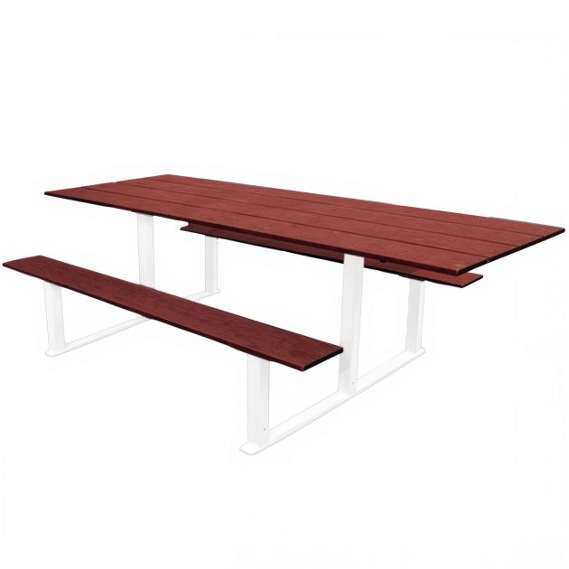 Table pique-nique PMR compact effet acajou et acier