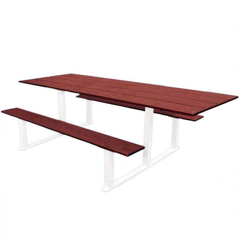 Table pique-nique PMR compact effet acajou et acier