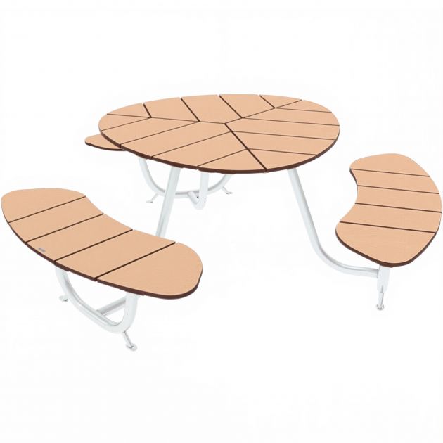 Table de pique-nique ronde blanc