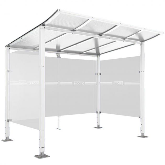Abri vélos Modulo 2000 mm avec bardage blanc