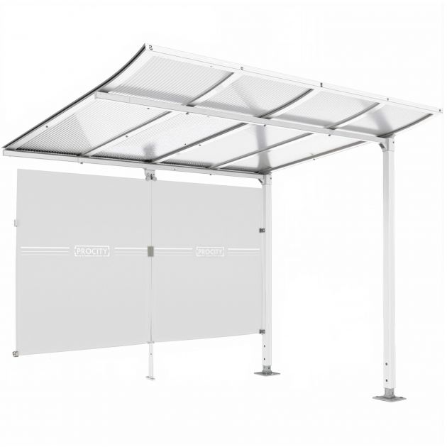 Extension abri vélo Modulo avec bardage blanc